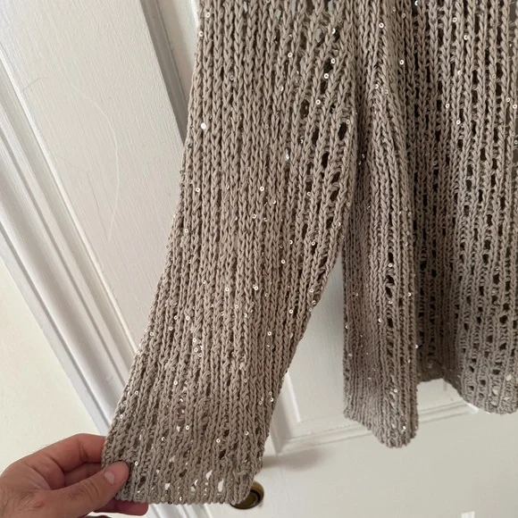 Eileen Fisher knit sequins cardigan - Picture 3 of 7